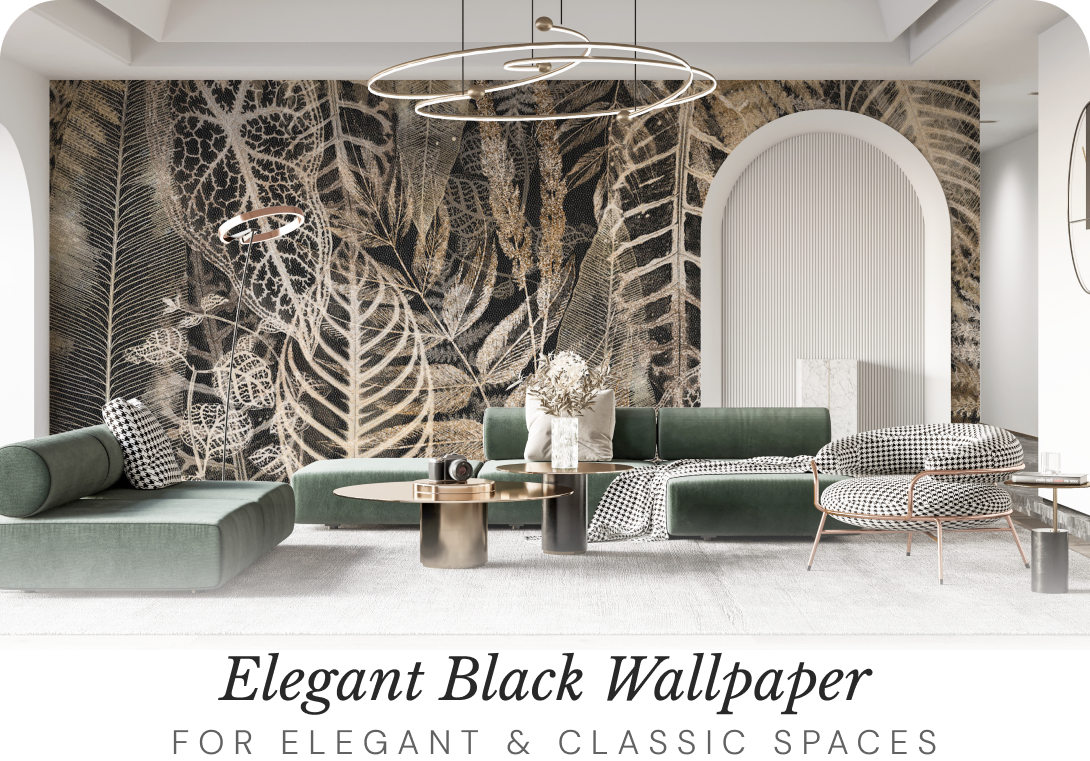 Elegant black wallpaper for elegant and classic interior